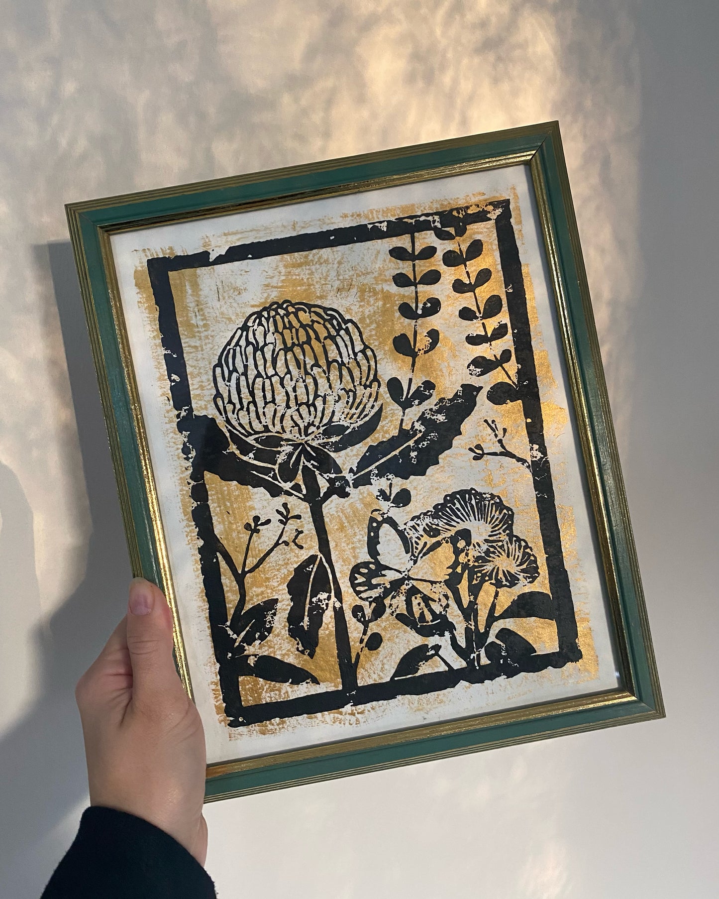 Australian Botanicals in Green Thrifted Frame