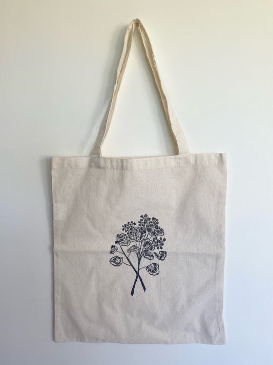 Natural Geranium Cotton Tote